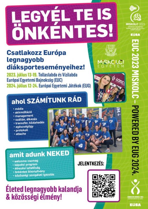 Jelentkezz önkéntesnek a tollaslabda és vízilabda Európai Egyetemi Bajnokságra!
